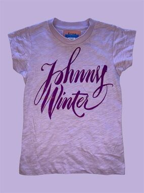 Acne Studios Blå Konst Johnny Winter Purple Graphic Tee